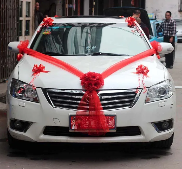 Fiori bomboniere Свадебный автомобильный цветочный набор для украшения цветов, красный, розовый, фиолетовый, 40 см, цветочная гирлянда, 10 шт., искусственные цветы