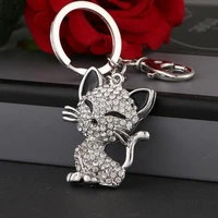 2017 pieces of crystal rhinestone charm women handbags metal key chain key ring pendant keychain ysk071 cat pack