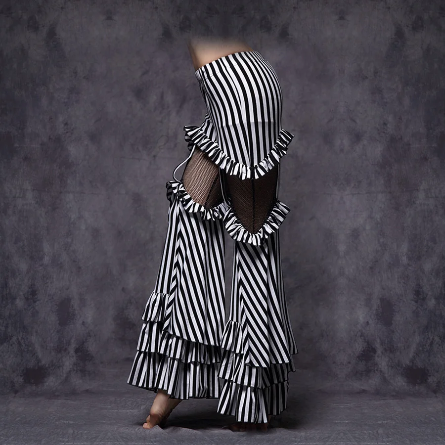 2018 одежда для танца живота в этническом стиле брюки полоску цыганских танцев