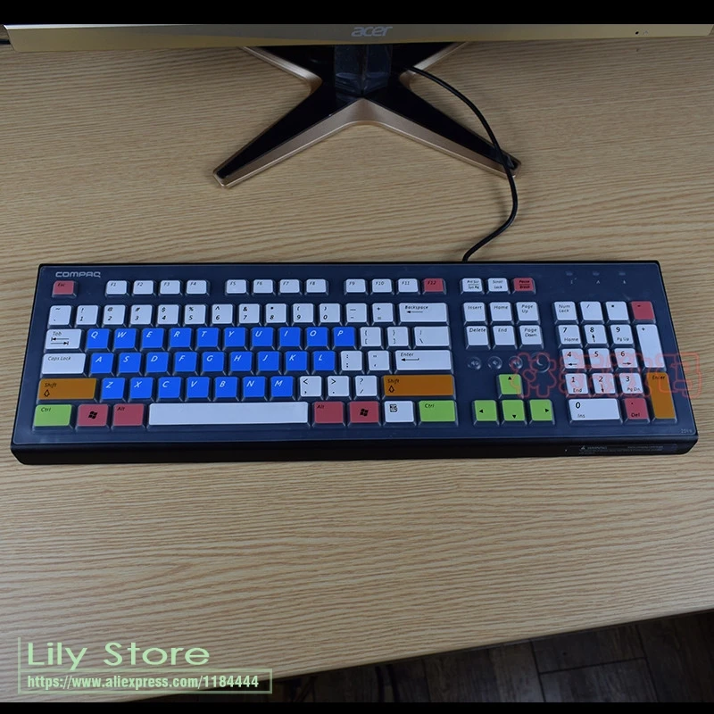 candyblue Для Hp Compaq acer Pr1101U Настольный ПК Чехлы для клавиатуры водонепроницаемый пылезащитный Прозрачный чехол для клавиатуры защитная кожа - Цвет: candyblue