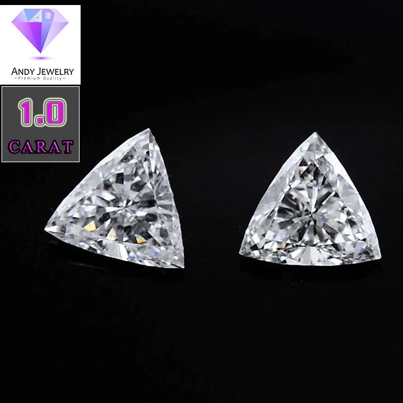 

4 piece 7*7mm Triangle Cut White Moissanite Stone 1carat for earring