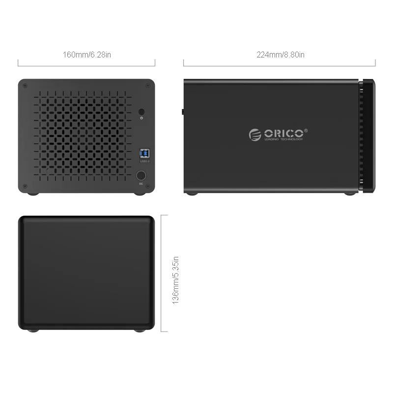 ORICO NS500U3 5 Bay USB3.0 жесткий диск Док-станция Поддержка 50 ТБ 5Gbps UASP с 12V6. 5A адаптер инструмент HDD корпус Чехол