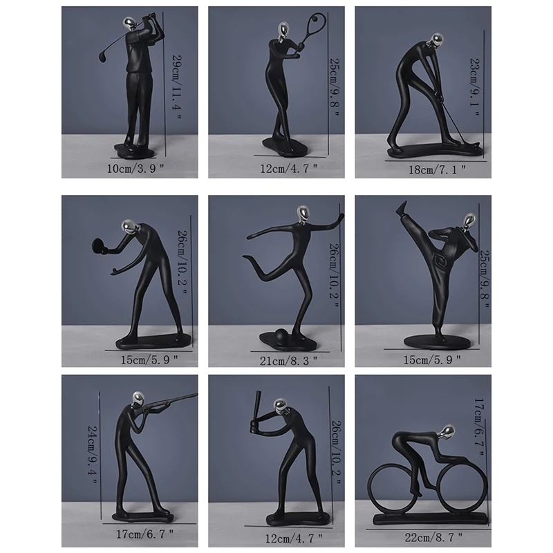 

Nordic Modern Resin Sports Man Figurines Ornaments Home Living Room Bookshelf Wine Cabinet Decoration Fashion Creative Gifts