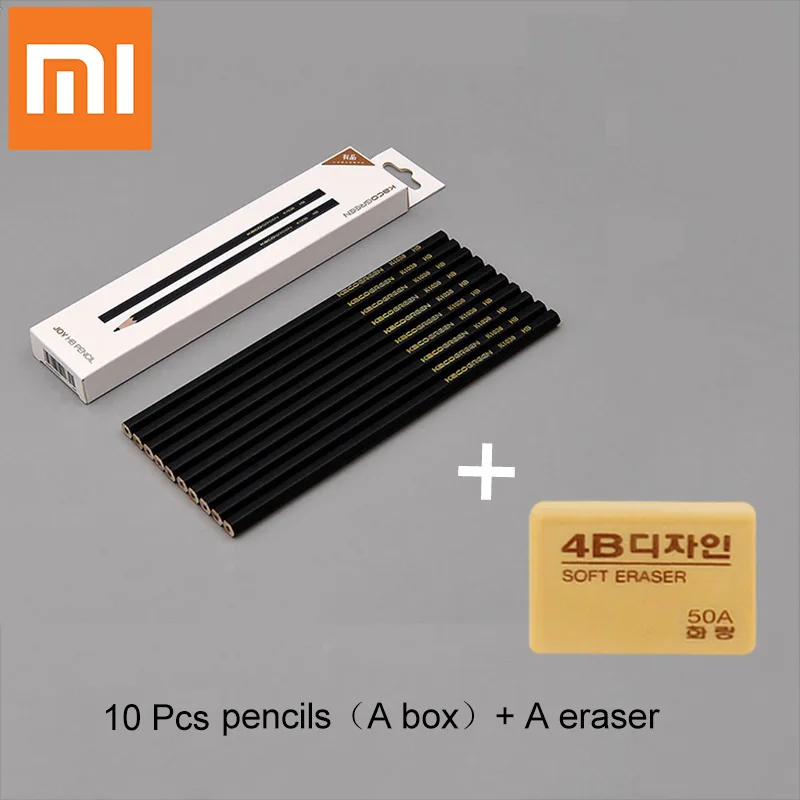 Карандаш Xiaomi KACOGREEN JOY YUEHUI HB, черный, 2,2 мм, для дизайна, рисования, студентов, написания, офисные ручки, коробки карандашей - Цвет: 10 Pcs