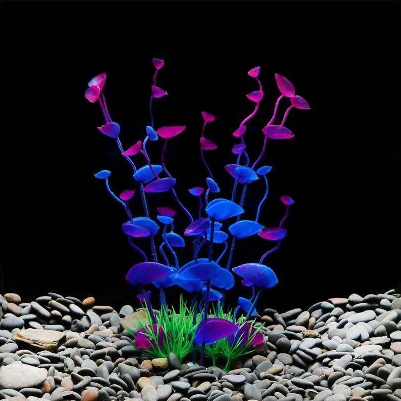 4 PCS Aquarium Plants Plastic Fish Plant Artificial Colorful Decoration Safe Decorations #4M09 | Дом и сад