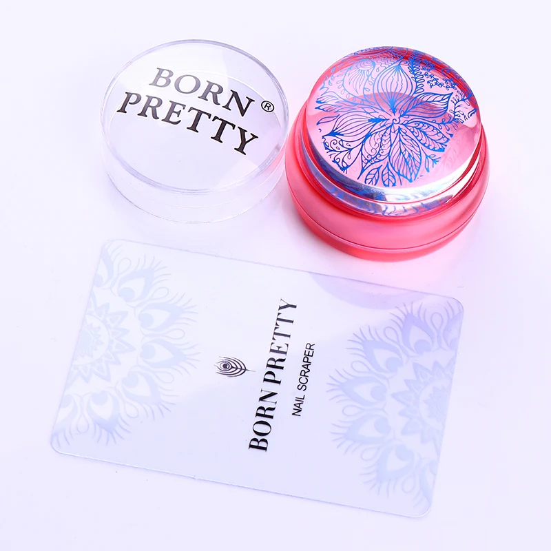 BORN PRETTY Clear Chess Jelly силиконовый гвоздь Stamper с цветными ручками штамп-инструмент для