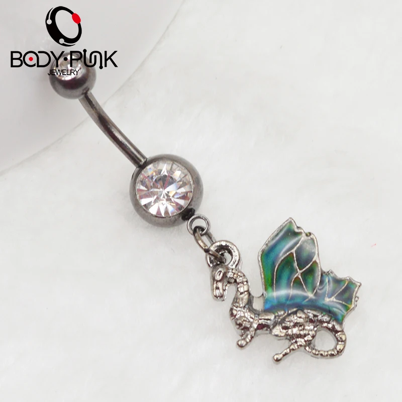 Пирсинг из нержавеющей стали в стиле панк с шариком драконом нержавеющая сталь