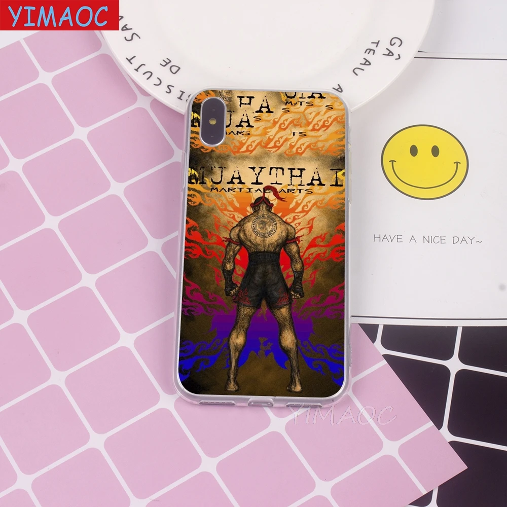 Мягкий чехол YIMAOC Muay thai world из ТПУ и силикона для iPhone 8 7 6 6S Plus 5 5S SE X XR XS 11 Pro Max |