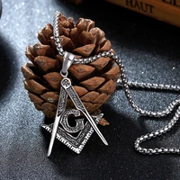 titanium stainless steel masonic free mason freemasonry pendants necklaces for men jewelry