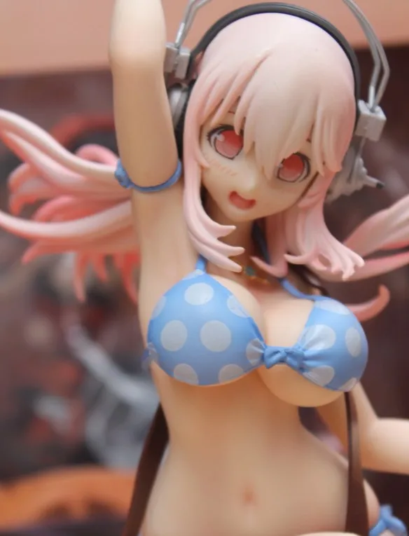 Супер Sonico аниме бикини с шоколадной гитарой валентина вер. 25 см ПВХ фигурка Коллекция Модель Подарочная Рождественская Кукла B19