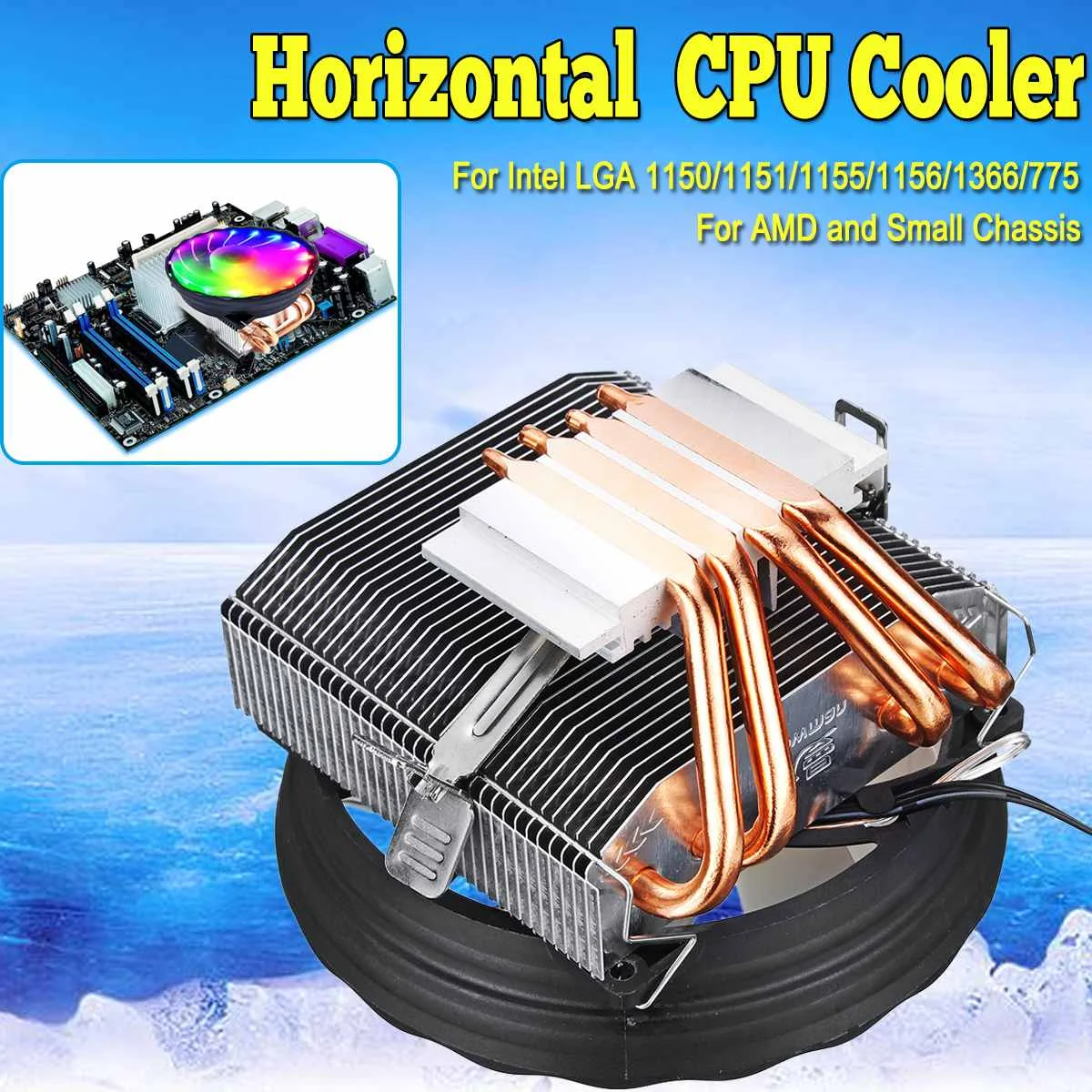 4 теплотрубки Процессор кулер для Intel LGA 1150/1151/1155/1156/1366/775 TDP 95 Вт радиатор+ 120mm вентилятор радиатора для AMD AM3+ AM3 AM2+ AM2