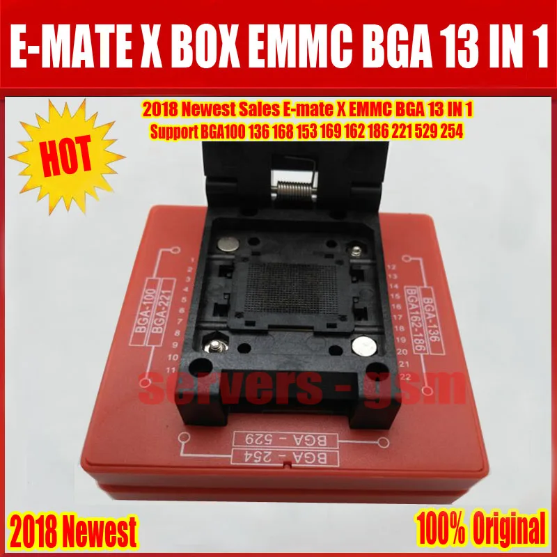 Newes E подручная коробка E-mate X памяти на носителе EMMC BGA 13 в 1 Поддержка BGA100/136/168/153/169/162/186/221/529/254 для легкий JTAG плюс UFI коробка RI