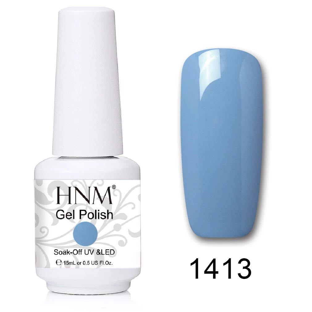 1413 HNM 241 Colors 15ml Pure Glitter UV Gel Nail Polish Soak Off Primer LED Lamp GelLak Hybrid Varnish For Nails Art Enamel Lacquer - Цвет: 1413