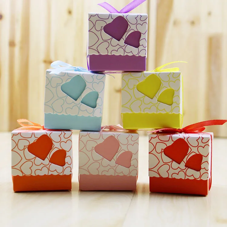 

Candy Box Candy Cookie Gift Boxes with Ribbon For Guests Wedding Favors And Gifts Party Decorations