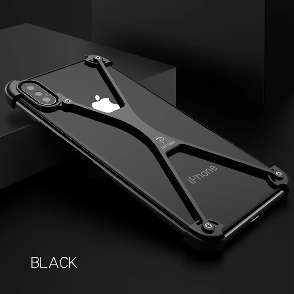 Металлический чехол X формы для iPhone XS Max, чехол, индивидуальная задняя крышка для iPhone X, противоударный чехол-бампер