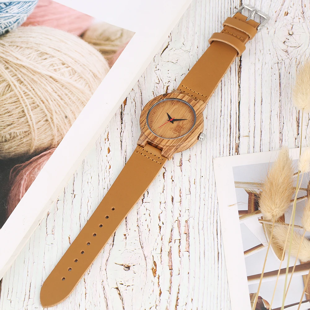 Часы из натурального дерева ультралегкие деревянные часы компактные коричневые