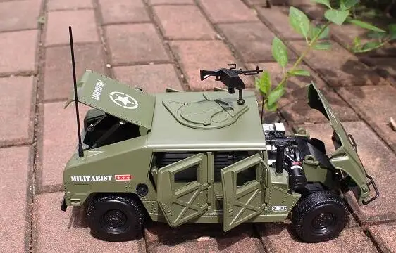 1/18 масштаб сплав Hummer боевой автомобиль воин 4x4 внедорожный грузовик модель