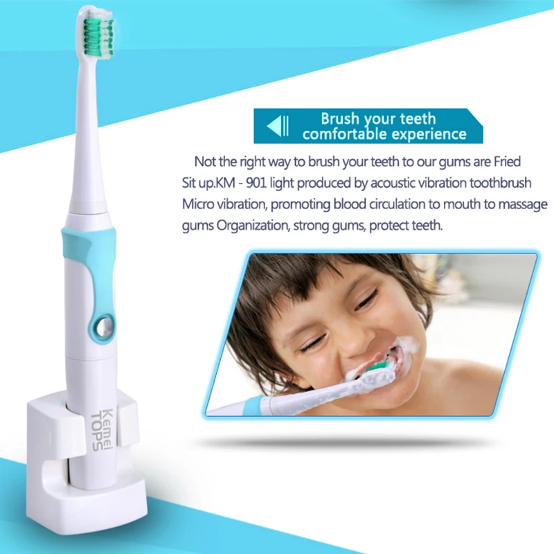 Kemei 360 Degrees Chargeable Electric Toothbrush Ultrasonic Whitening Teeth 30000/SEC Professional Protection Brush 907 | Бытовая