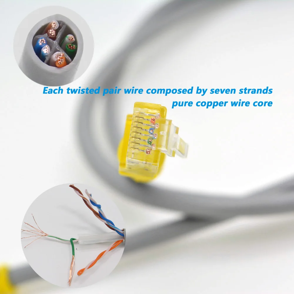 50 шт./лот 0.5 м UTP CAT6 кабель RJ45 сети твердого Чистая медь витая пара патч Панель