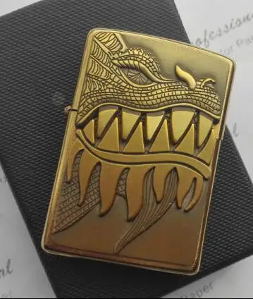 Золотой и серебряный металлический ветронепроницаемый керосиновый Зажигалка