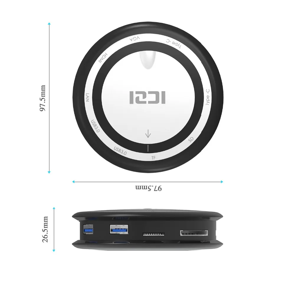 ICZI 8 в 1 USB C концентратор Тип C USB 3,0 HDMI VGA TF SD RJ45 док-станция для MacBook Pro ноутбука huawei mate 10 20 P20 samsung S8 S9