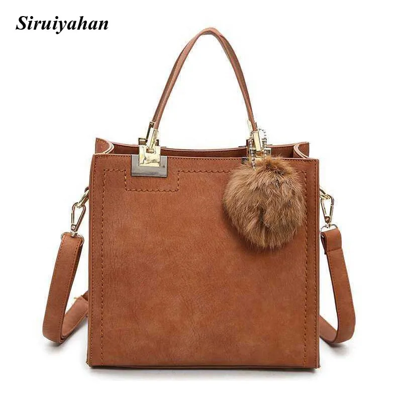 Siruiyahan Crossbody сумки для Для женщин женские мехом Винтаж кожа Сумки вместительные