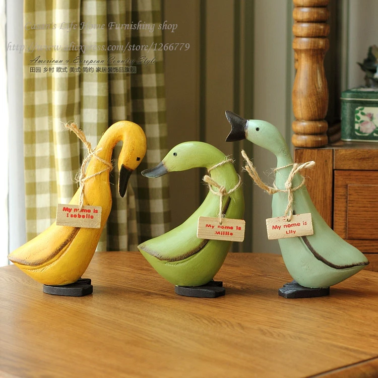 Европейский стиль набор из 3 деревянных уток супер милая утка три брата
