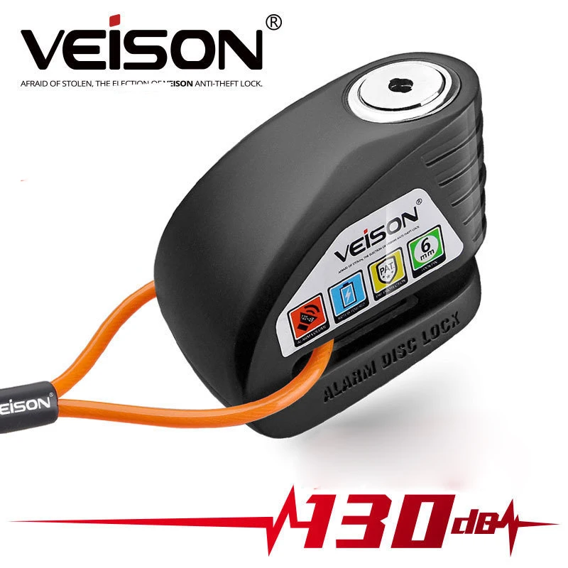 Водонепроницаемый замок сигнализации VEISON дБ с USB-зарядкой и блокировкой тормоза 6