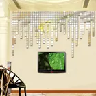 100 шт., 2x2 см, блестящие акриловые 3D наклейки на стену, мозаика, зеркальный эффект, настенное украшение для детской комнаты, домашний декор сделай сам