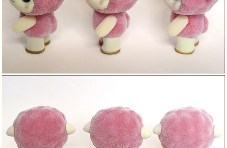 ПВХ флокированные куклы, игрушки Kawaii, мини розовая Овечка, украшения, игрушки для девочек, изысканные куклы, лучшие рождественские подарки для девочек