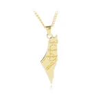 Ювелирное изделие fooderwork в европейском и американском стиле, Золотая карта Израиль, женское ожерелье геометрической формы, ожерелье с гальваническим покрытием