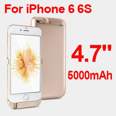 6 gold 5000mAh 8000 мАч для iphone 6 6s plus, чехол для аккумулятора, чехол для аккумулятора 5000 мАч для iphone 6 6s, внешний чехол для зарядки s, чехол - Цвет: 6 gold 5000mAh