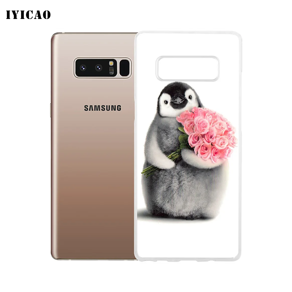 Мягкий силиконовый чехол для телефона IYICAO с милыми животными пингвинами Samsung A5 A6