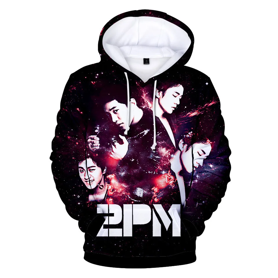 Модные kpop 2 спортивные хип хоп 3d Толстовка с капюшоном для мужчин и женщин