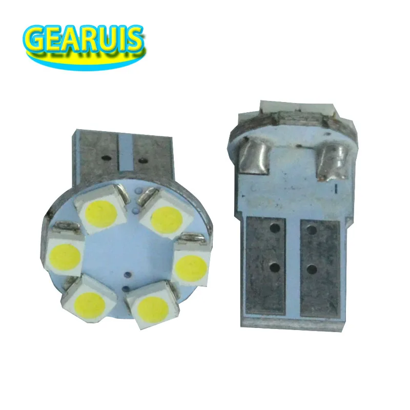 100 шт. T10 6 SMD 1210 LED 6smd 3528 194 168 192 W5W PCB Автомобильный номерной знак свет интерьер Авто