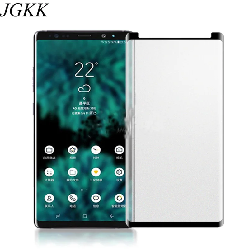 JGKK 3D чехол матовый закаленное стекло для Samsung Galaxy Note9 без отпечатков пальцев