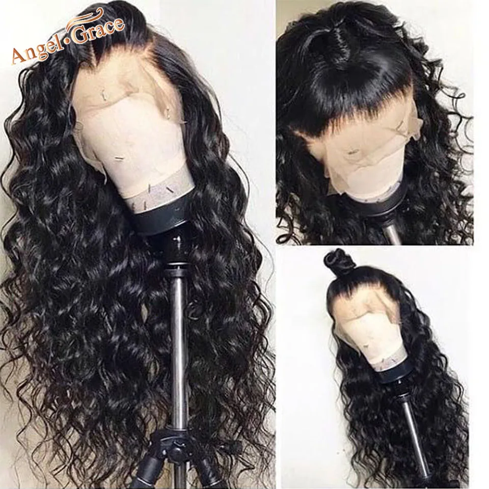 Angel Grace Hair 360, парики из натуральных волос, предварительно сорванные с волосами младенца, бразильские свободные, глубокая волна, фронтальные парики шнурка Remy