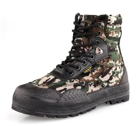 camouflage 1 Мужская дышащая парусиновая обувь с высоким голенищем для скалолазания, для тренировок, охоты, джунглей, пустыни, прогулок, камуфляжные эспадрильи - Цвет: camouflage 1