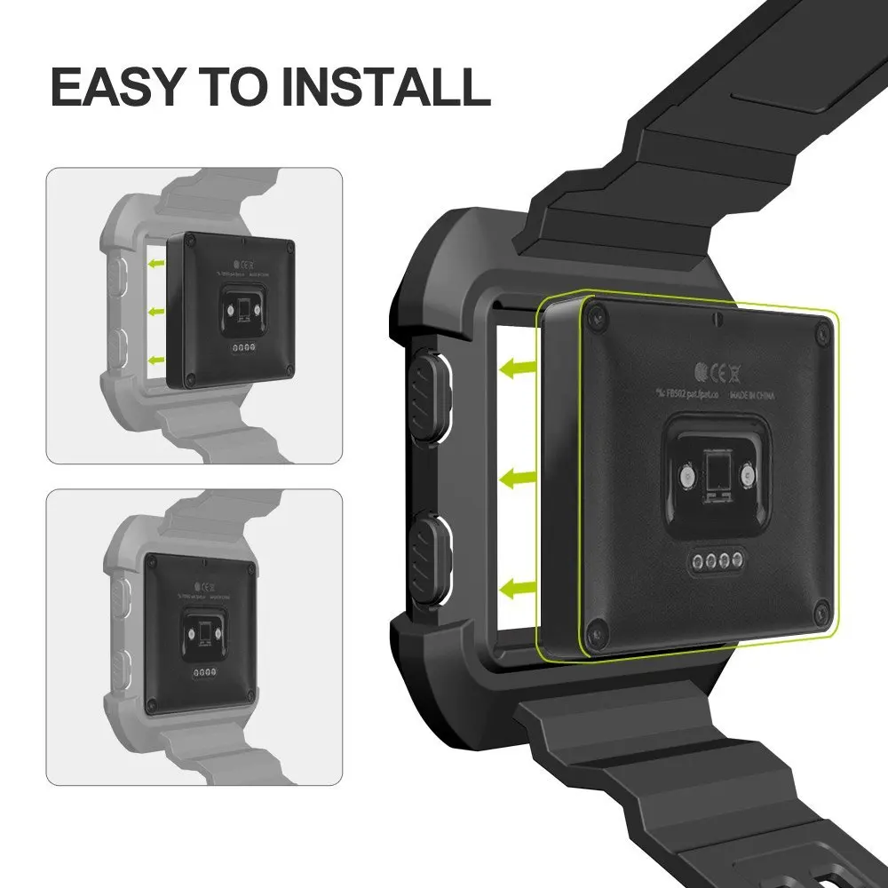 GXV для Fibit Blaze Band, [Rugged Pro] прочный защитный чехол с ремешком(TPU+ PC) для Fitbit Blaze Смарт-часы для фитнеса