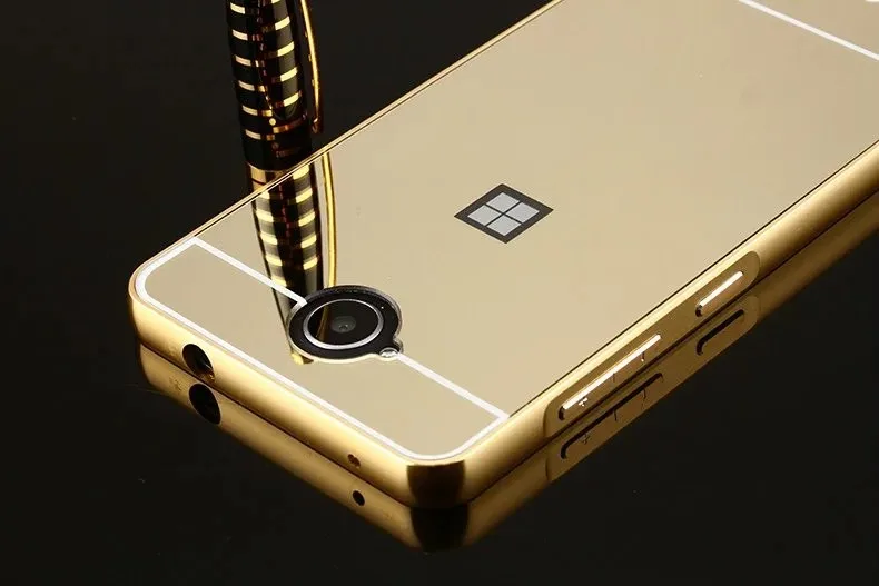 Зеркало задняя крышка для Microsoft Nokia Lumia 650 чехол Алюминий металлический каркас Жесткий Телефон Чехлы для Lumia650 N650 Капа