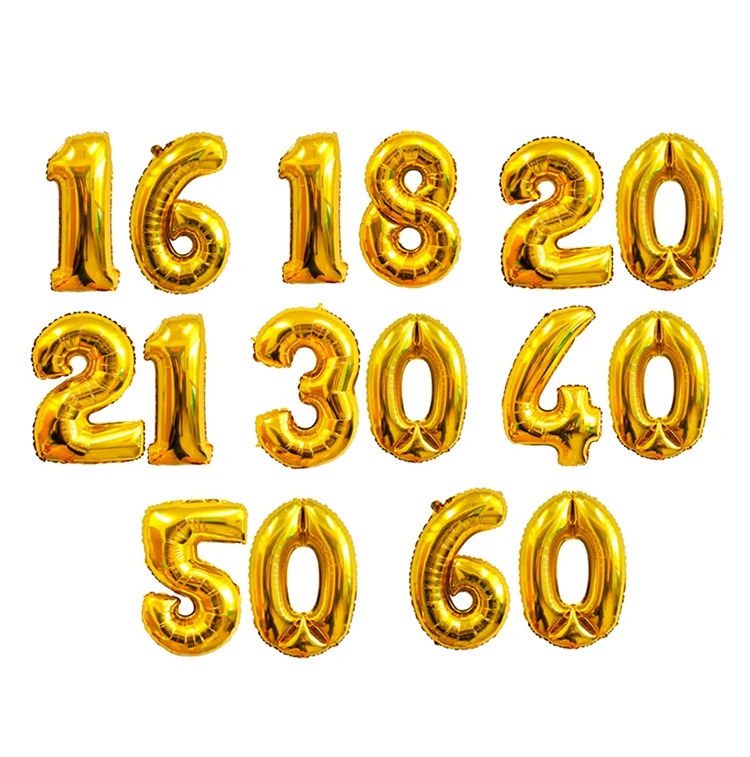 QIFU 32 дюймов золото Фольга воздушные шары сладкий, 16, 18, 20, 21 30 40 50 60 лет неоновые Стикеры для взрослых вечерние украшения вечерние воздушные шары