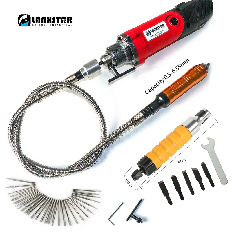 Lanxstar 7500WS высокомощная подвесная мини-дрель для вращающихся инструментов Dremel с гибким валом 6 мм 4 мм зажимной кронштейн