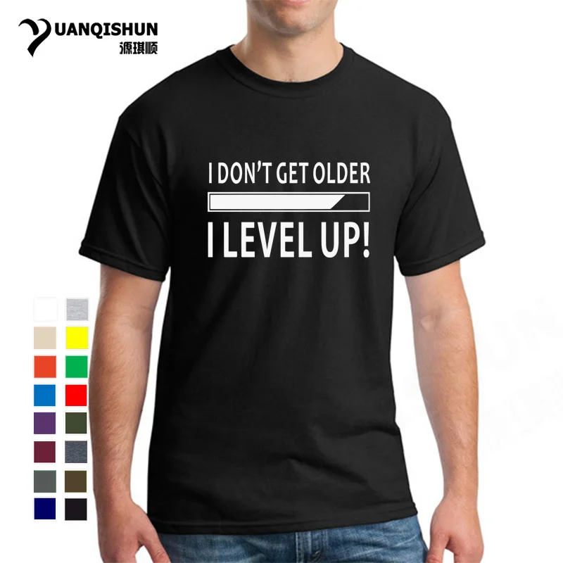 Новая футболка с надписью I Don't Get Older Level Up Funny Birthday Nerd Gamer хлопковая короткими