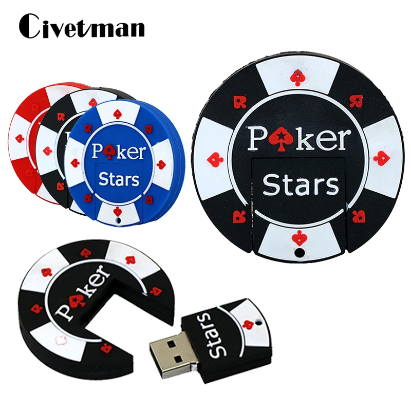 Забавная игра, USB флеш-накопитель, 4 ГБ, 8 ГБ, 16 ГБ, 32 ГБ, 64 ГБ, Poker Stars, флеш-диск USB 2,0, диск памяти, внешний накопитель