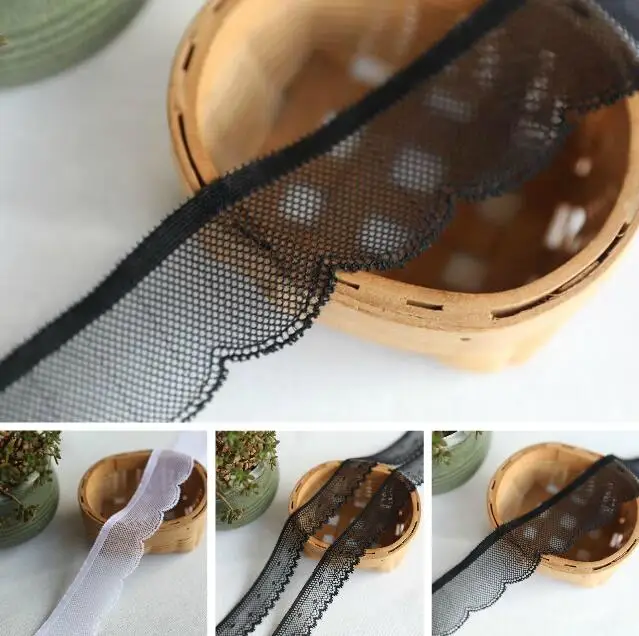 Эластичные кружевные планки для рукоделия 5 метров белые черные ленты ручная