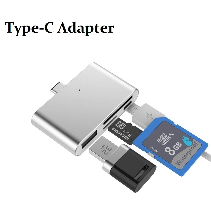 Для Macbook Retina 12 Pro 13 15 Type-C кардридер USB-C USB2.0 SD TF Micro USB OTG адаптер для планшета