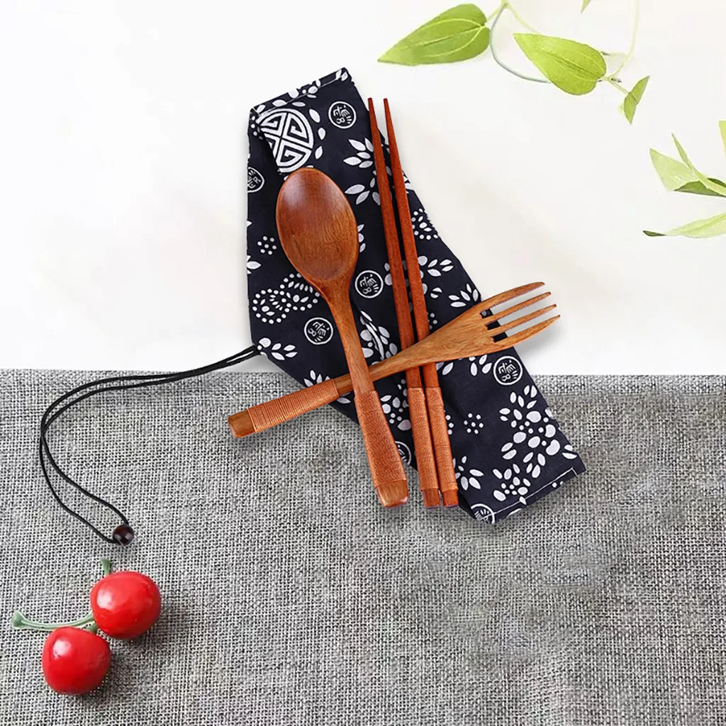 ЯПОНСКИЕ ВИНТАЖНЫЕ деревянные палочки для еды Ложка Вилка посуда 3 шт набор новый
