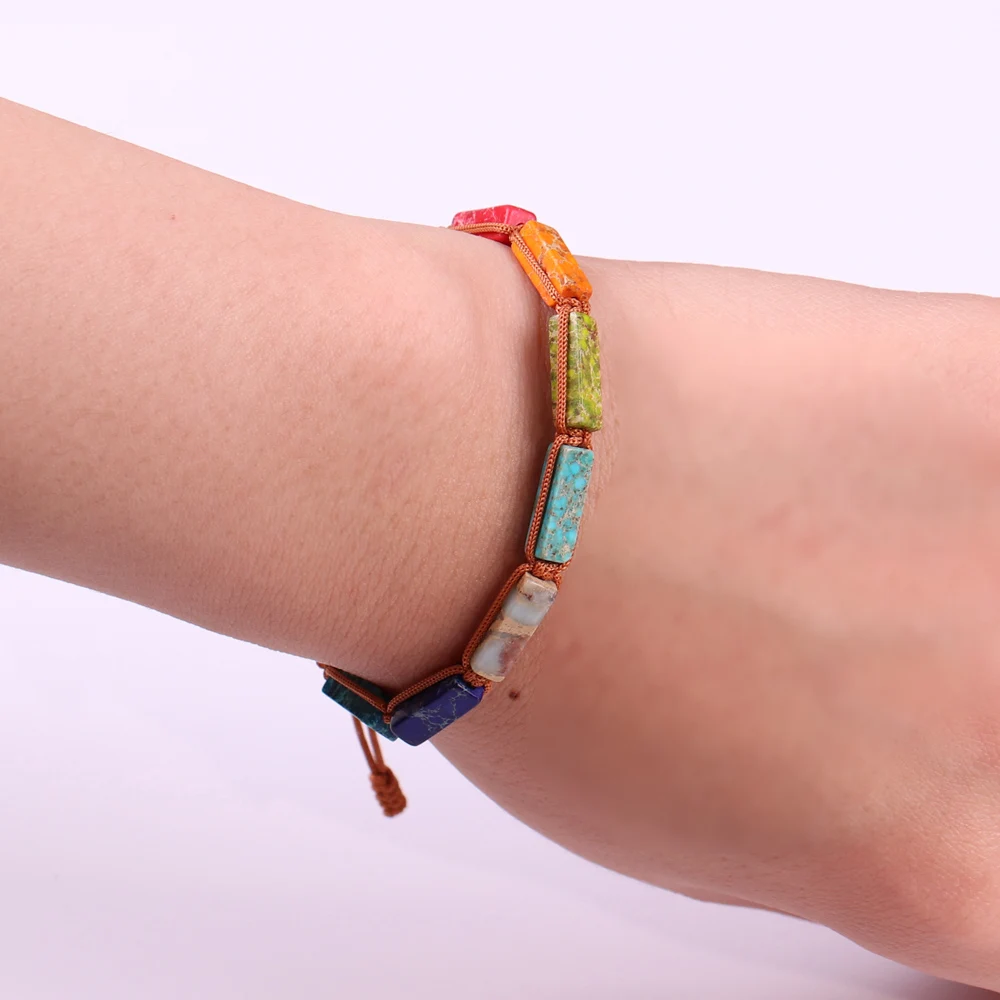 Бусы из натурального камня 7 Чакра Йога браслет новейший дизайн браслеты для