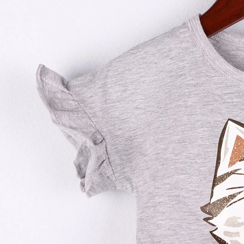 Блузка с принтом кота + юбка пачка круглым вырезом|Комплекты одежды для девочек| |