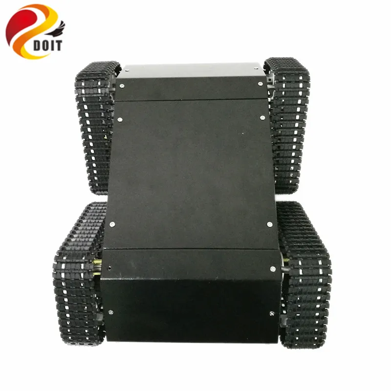 Черный RC Танк VT 100 с закрытым пространством для электрических устройств от Arduino